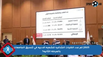 2025| كم عدد الكليات الشاغرة للشعبة الأدبية في تنسيق الجامعات بالمرحلة الثانية؟